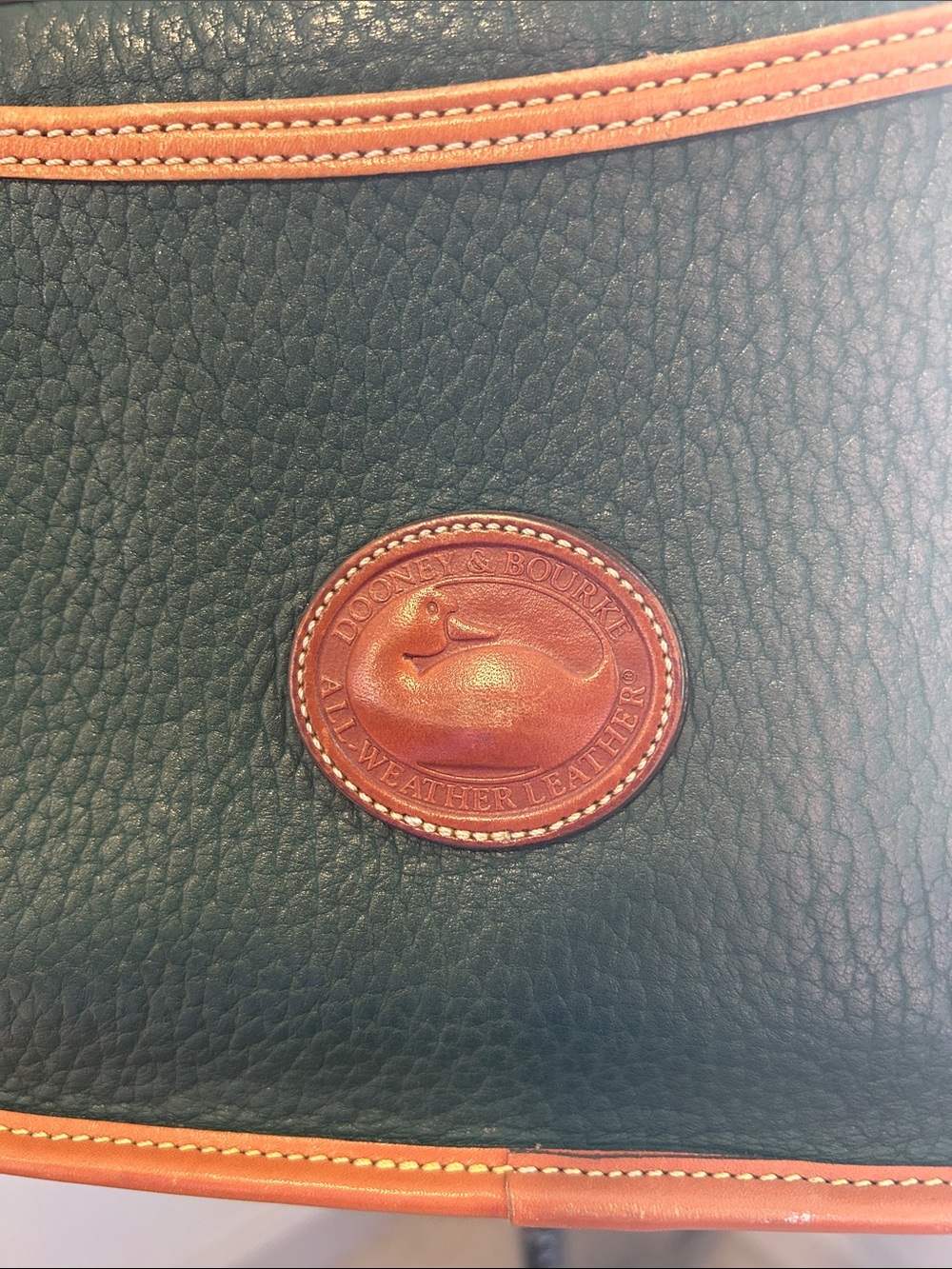 Dooney & Bourke Dark Green Pebbled Leather Crossbody with Tan Trim - Picture 5 of 16